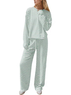 Women's Striped Casual Two-Piece Set