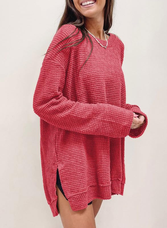 Women's Oversized Waffle Knit Top