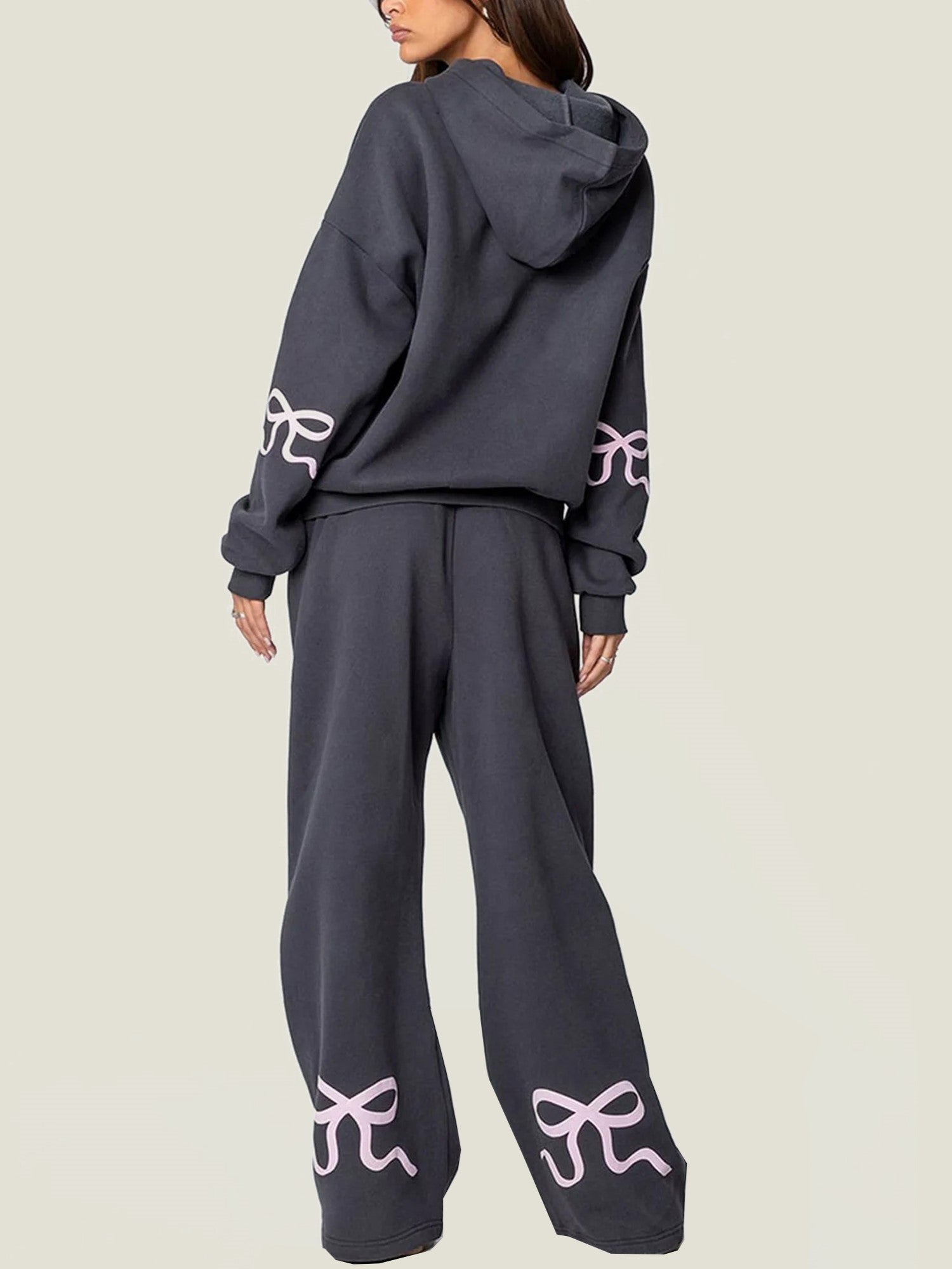 Women's Bow Detail Hoodie Sweat Set