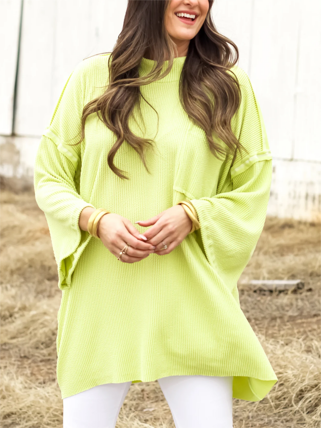 Oversize High Neck Urban Ribbed Tunic