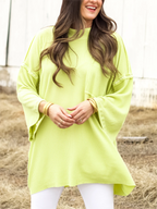 Oversize High Neck Urban Ribbed Tunic