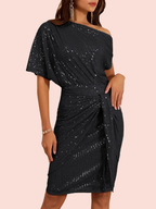Women's Off Shoulder Sequins Bodycon Dress
