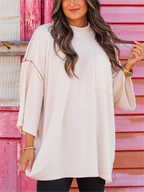 Oversize High Neck Urban Ribbed Tunic