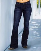 Women's Mid Waist Retro Bootcut Pants