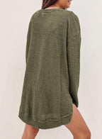 Women's Oversized Waffle Knit Top