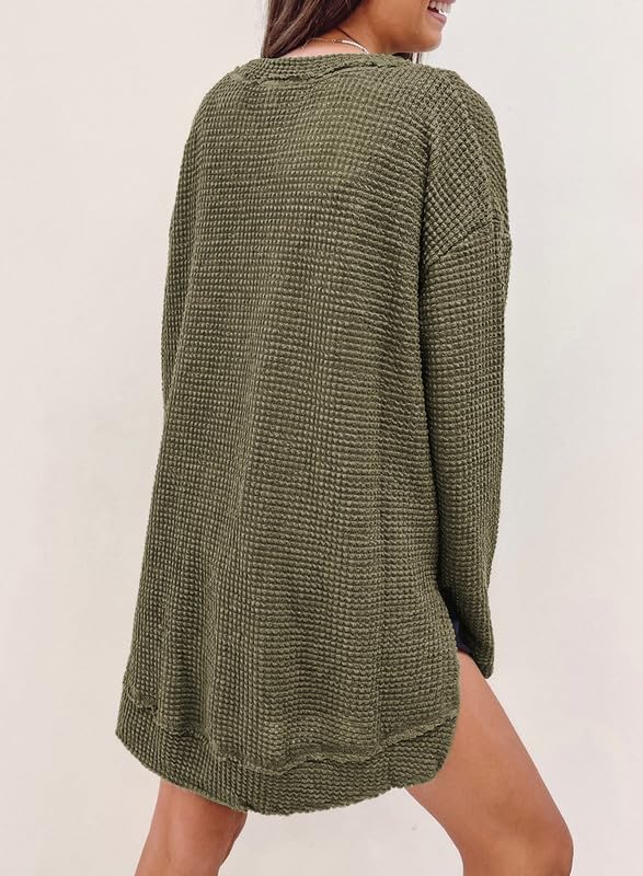 Women's Oversized Waffle Knit Top
