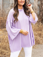 Oversize High Neck Urban Ribbed Tunic