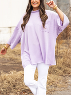 Oversize High Neck Urban Ribbed Tunic