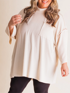 Oversize High Neck Urban Ribbed Tunic