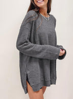 Women's Oversized Waffle Knit Top
