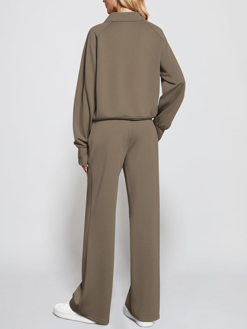 Women's Oversized Half Zip 2 Piece Sweatsuit Set