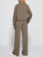 Women's Oversized Half Zip 2 Piece Sweatsuit Set