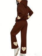 Women's Heart Patch Hoodie Set