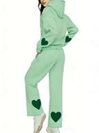 Women's Heart Patch Hoodie Set