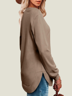 Women's High Low Curved Hem Tops