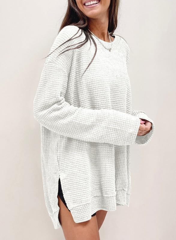 Women's Oversized Waffle Knit Top