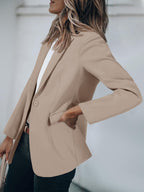 Women's Casual Button Blazer Jacket