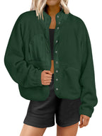 Women's  Button Down Fuzzy Fleece Jacket