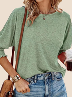 Women's Round Neck 3/4 Sleeve Basic T-Shirts