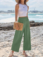Women's Smocked Waist Wide Leg Palazzo Pants