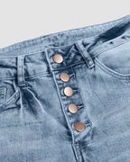 90s Vintage Button Up High Waist Flare Jeans