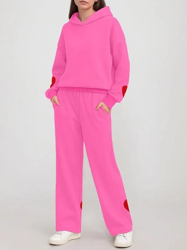 Women's Bow Detail Hoodie Sweat Set