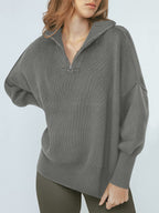 Women's Oversized Quarter Zip Sweater Pullover