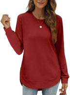 Women's High Low Curved Hem Tops