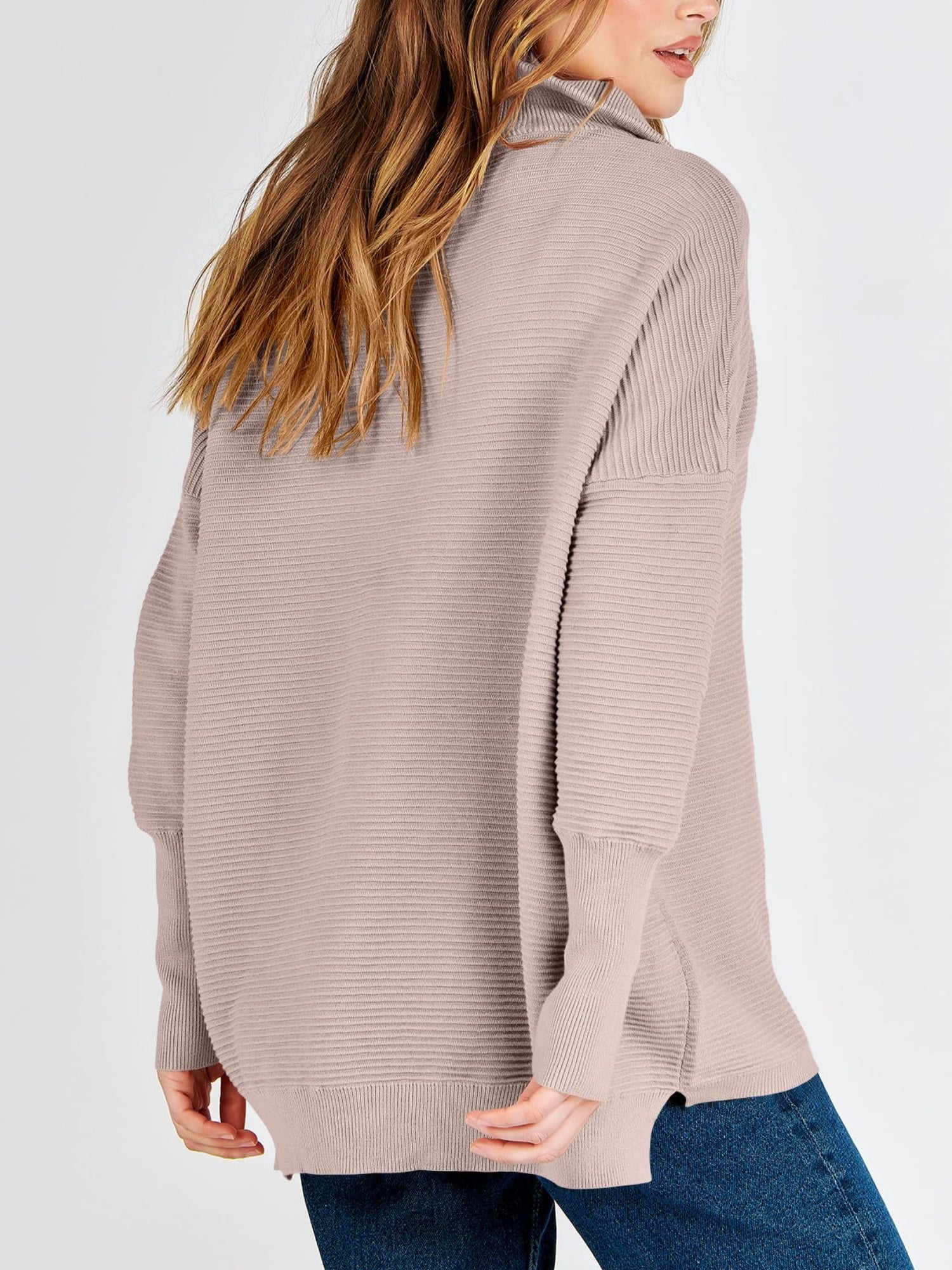 Women's Quarter Zip Rib Knit Cozy Pullover Sweaters