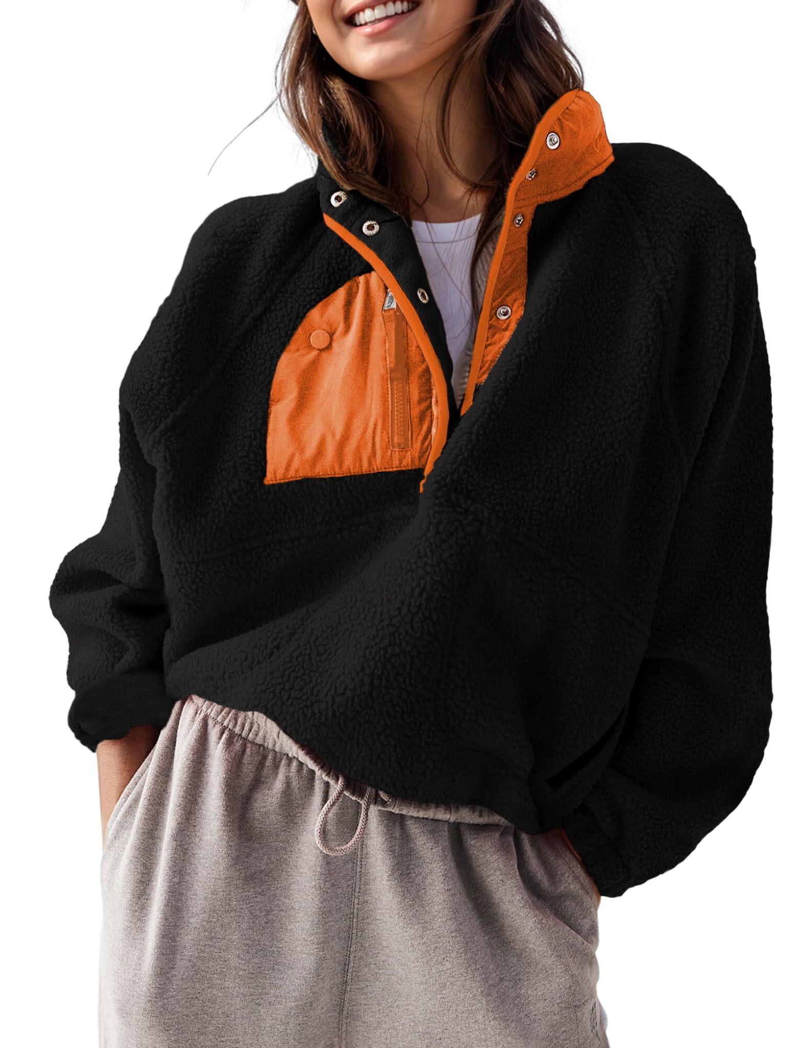 Women's Sherpa Fleece Pullover Jacket