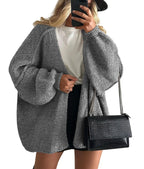 Women's Oversized Lantern Sleeve Sweater Cardigan