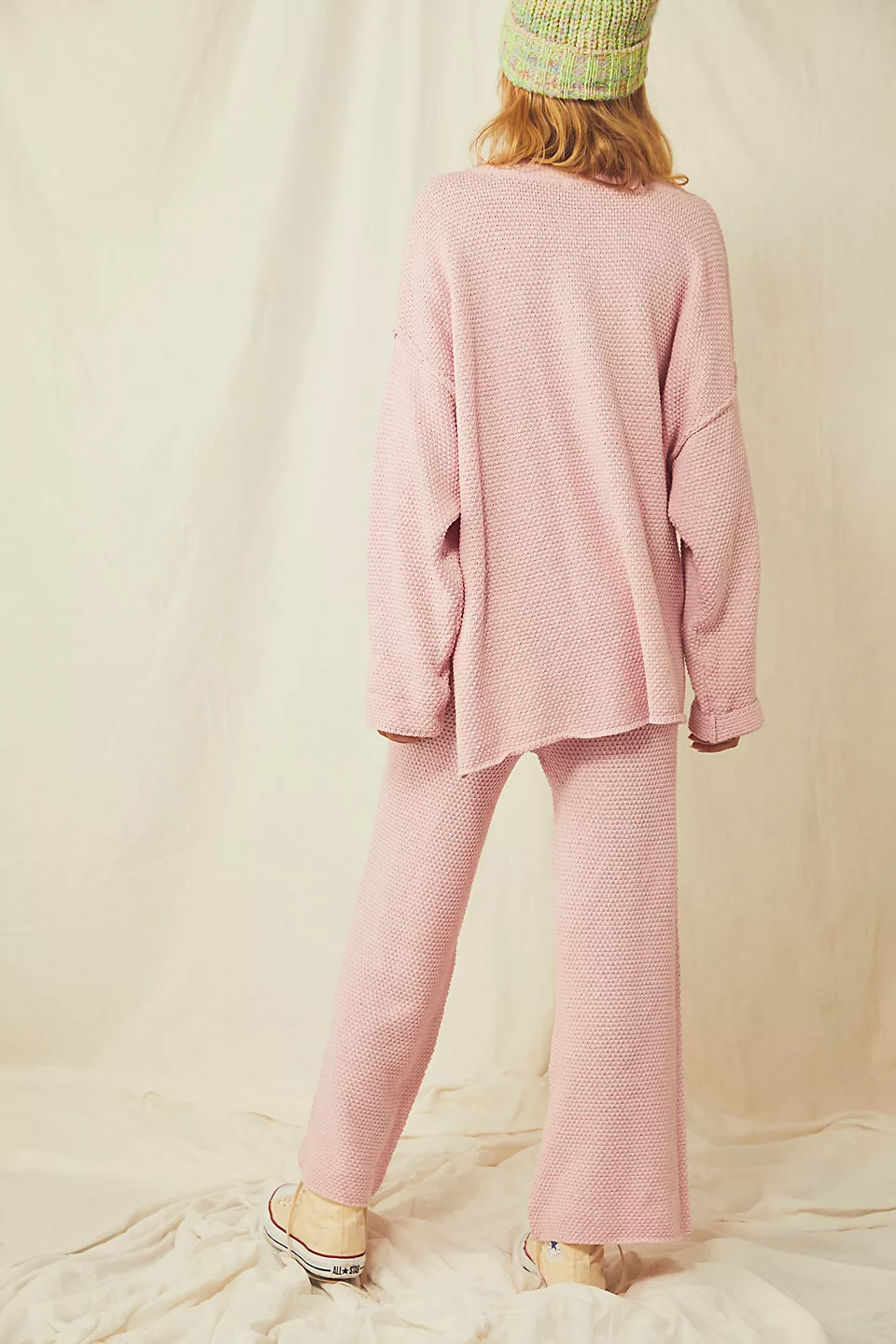 Button Knit Sweater 2-Piece Loungewear Set