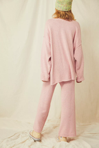 Button Knit Sweater 2-Piece Loungewear Set