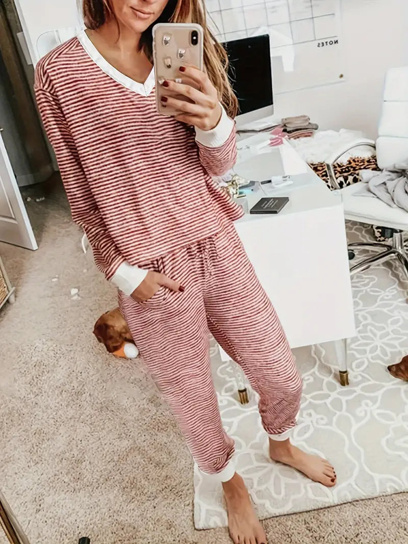 Women's Striped Lounge Pajamas Set