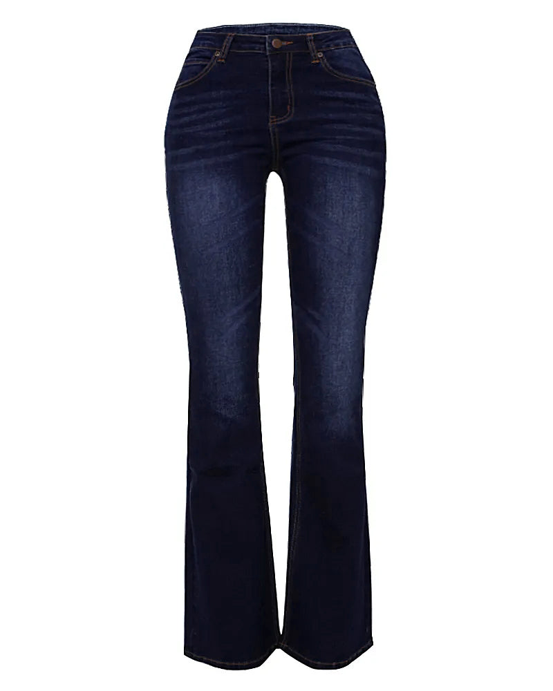 Women's Mid Waist Retro Bootcut Pants
