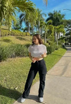 Adjustable Straight Fit Cargo Pants