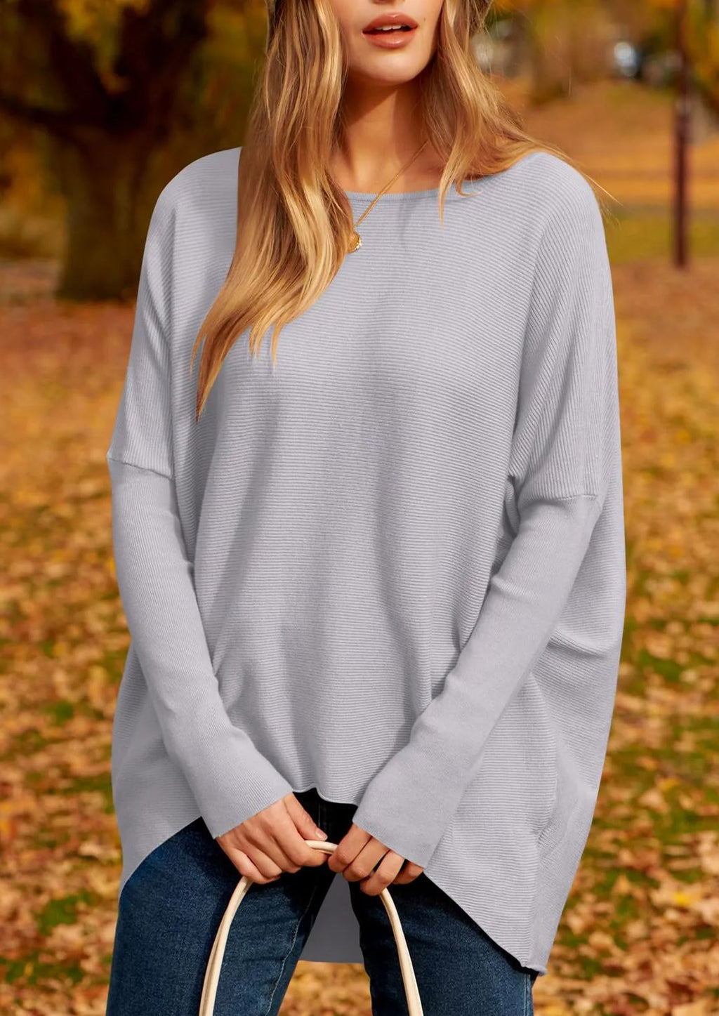 Women's Dolman Sleeve Knitted Pullover Sweater