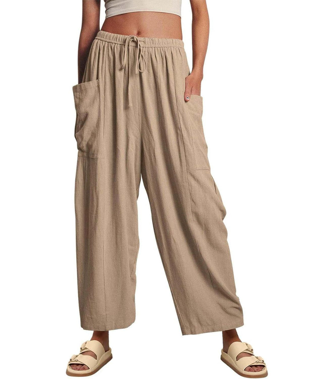 Women¡®s Casual Linen Blend Palazzo Pants