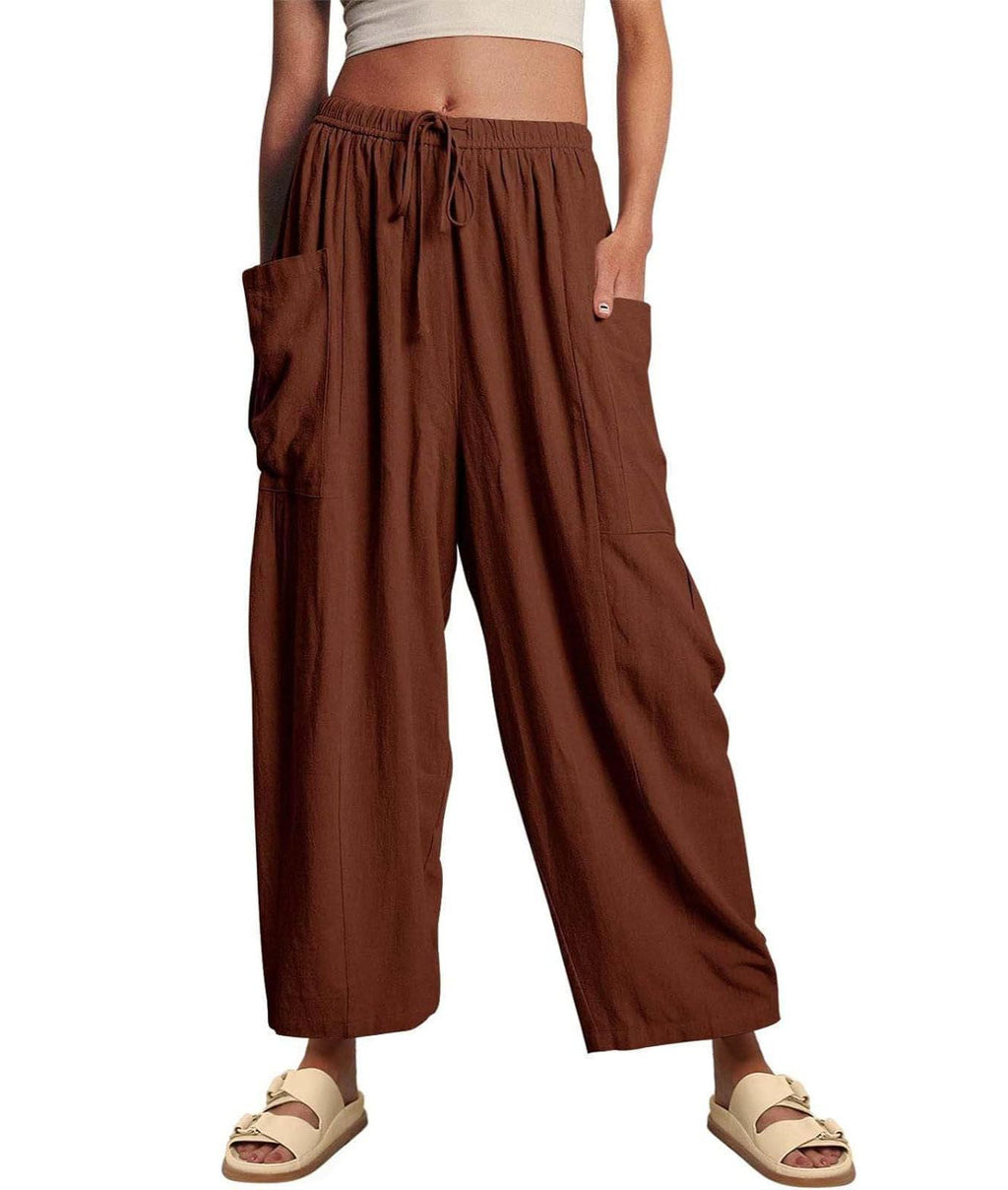 Women¡®s Casual Linen Blend Palazzo Pants