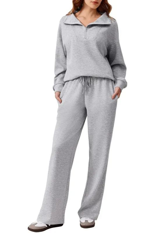 Women's Oversized Sweatshirt Wide Leg Pants Two Piece Set