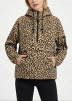 Fleece-lined Hooded Rain Jacket With Kangaroo Pocket (Buy 2 Free Shipping)