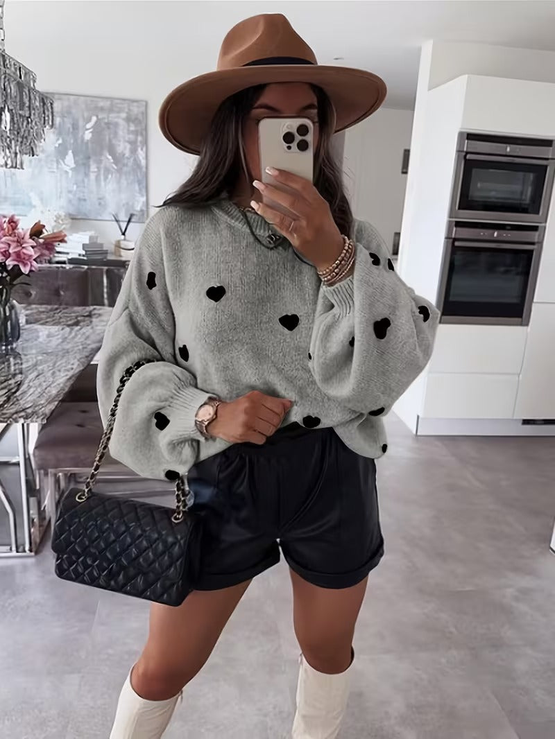 Valentine's Day Sweetheart Print Sweater