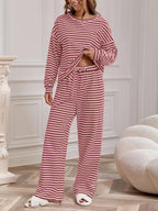 Women's Striped Casual Two-Piece Set
