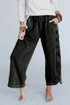 Women's Acid Washed Faded Wide Leg Pants