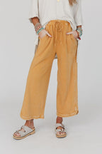 Women's Acid Washed Faded Wide Leg Pants