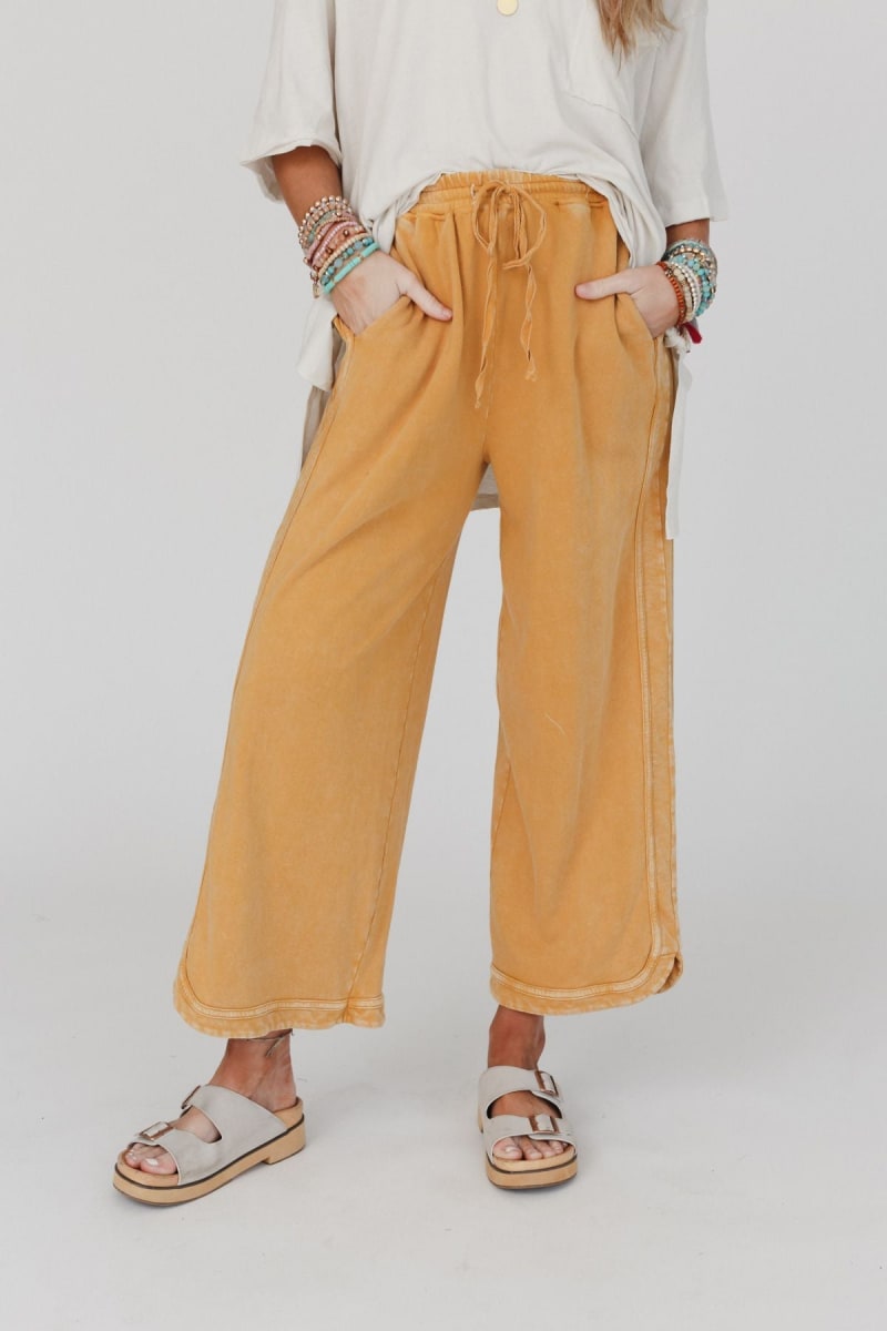 Women's Acid Washed Faded Wide Leg Pants