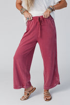 Women's Acid Washed Faded Wide Leg Pants