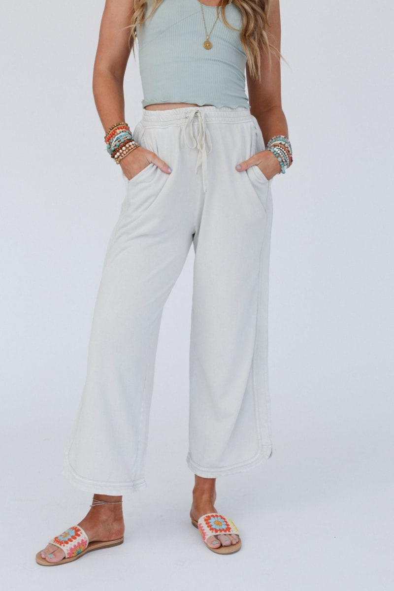 Women's Acid Washed Faded Wide Leg Pants